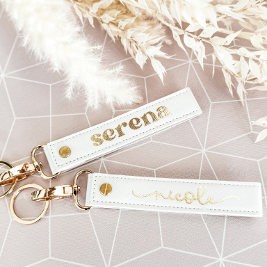 Personalized Vegan Leather Keychain